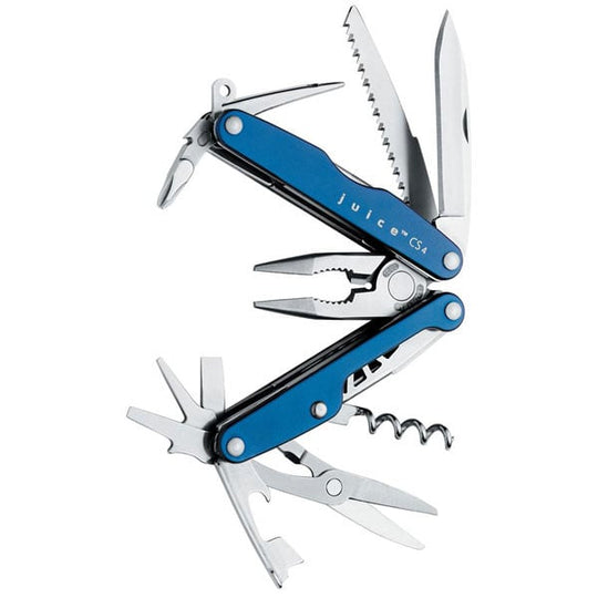 Leatherman Juice CS4 with Blue Aluminum Handles (Glacier) in Box Packaging
