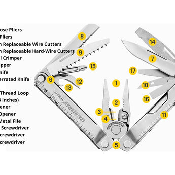 Leatherman REBAR Multi-Tool - Stainless Steel - Leather Sheath - Peg Packaging