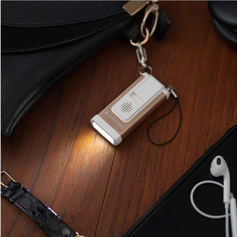 Ledlenser 502580 K6R Safety Rechargeable LED Keylight and Alarm - 400 Lumens - Uses Built-in Li-Poly Battery Pack - Gray or Rose Gold