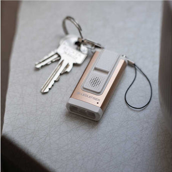 Ledlenser 502580 K6R Safety Rechargeable LED Keylight and Alarm - 400 Lumens - Uses Built-in Li-Poly Battery Pack - Gray or Rose Gold