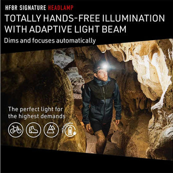 Ledlenser 502803 HF8R Signature Rechargeable LED Headlamp - 2000 Lumens - Uses 3.7V 13.69Wh Li-ion Battery Pack - Black
