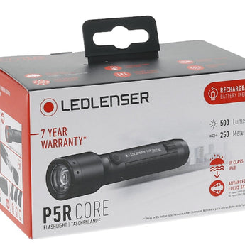 Ledlenser 880515 P5R Core Rechargeable LED Flashlight - 500 Lumens - Includes Li-Ion Battery Pack