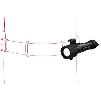 ledlenser lamp adapter type d on illustration with flashlight on belt
