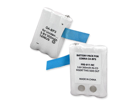 Empire 300mAh 3.6V Nickel Cadmium (NiCD) Replacement Battery Pack for COBRA GA-BP3 Walkie Talkie (FRS-011-NC)