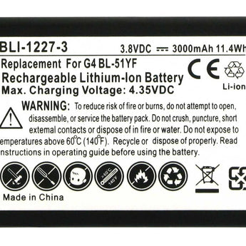 Empire BLI-1227-3 3000mAh 3.8V Lithium Ion (Li-ion) LG G4 Battery Replacement