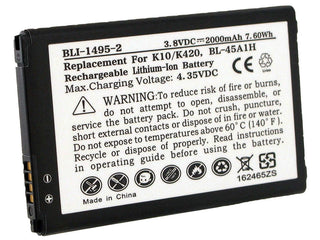 Empire BLI-1495-2 2000mAh 3.8V Replacment Lithium Ion (Li-Ion) Battery for the LG K10 Smartphone