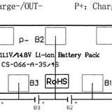 Tenergy 32010 Protection Circuit Module (PCB) for 14.8V Li-Ion Battery Pack (4 cells with 6.5A limit) (No Leads)