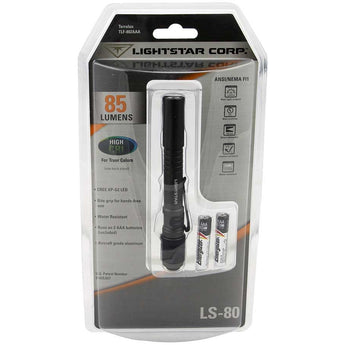 TerraLUX / Lightstar Corp. LightStar 80 - High CRI LED FLashlight - 80 Lumens -Includes 2 x AAA Batteries - Grey (TLF-802AAA-BK)