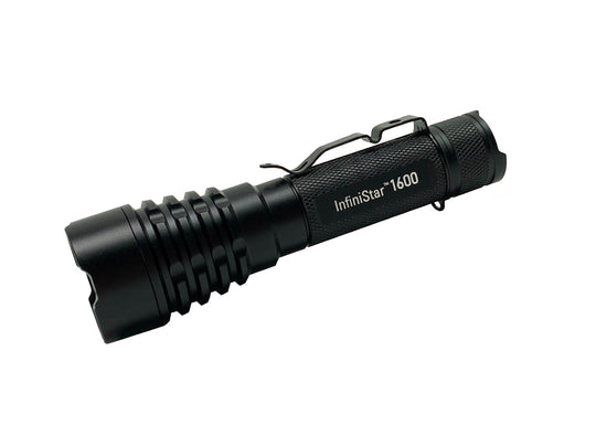 TerraLUX/Lightstar InfiniStar 1600 LED Flashlight - CREE XP-L - 1600 Lumens - Includes 1 x USB Rechargeable 18650 - Matt Black