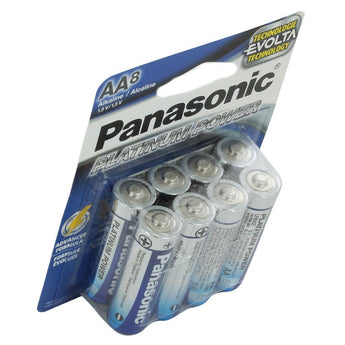 Panasonic Platinum Power LR6XE-8B AA 1.5V Alkaline Button Top Batteries - 8-Pack Retail Card