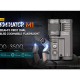 Acebeam Terminator M1 Dual Head LEP and LED Flashlight - 6500K or 5000K - Gray, Green, or MAO Marble Finish - Includes 1 x USB-C Rechargeable 21700