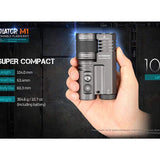 Acebeam Terminator M1 Dual Head LEP and LED Flashlight - 6500K or 5000K - Gray, Green, or MAO Marble Finish - Includes 1 x USB-C Rechargeable 21700