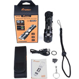 Fitorch M30R Rechargeable Tactical LED Flashlight - CREE XHP35 HD - 1800 Lumens - Uses 1 x 18650 (included) or 2 x CR123A