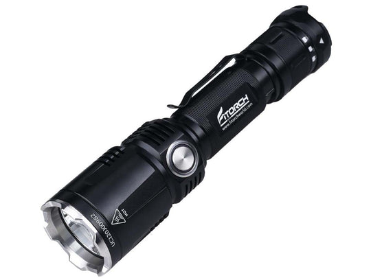 Fitorch M30R Rechargeable Tactical LED Flashlight - CREE XHP35 HD - 1800 Lumens - Uses 1 x 18650 (included) or 2 x CR123A