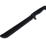 SOG SOGFari 13-inch Machete - Saw / Straight Edge - Black Powder Coated Finish - Black Handle - Nylon Sheath - Clam Pack (MC01-N)