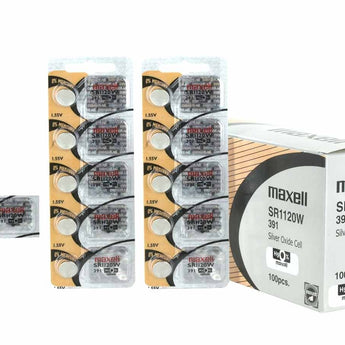 Maxell SR1120W 391 55mAh 1.55V Silver Oxide Button Cell Battery - Hologram Packaging - 1 Piece Tear Strip, Sold Individually