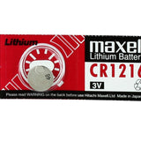 Maxell CR1216 25mAh 3V Lithium Primary (LiMNO2) Coin Cell Battery - 1 Piece Tear Strip, Sold Individually