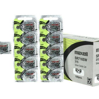 Maxell SR716SW 315 22mAh 1.55V Silver Oxide Button Cell Battery - Hologram Packaging - 1 Piece Tear Strip, Sold Individually