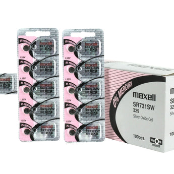 Maxell SR731SW 329 36mAh 1.55V Silver Oxide Button Cell Battery - Hologram Packaging - 1 Piece Tear Strip, Sold Individually
