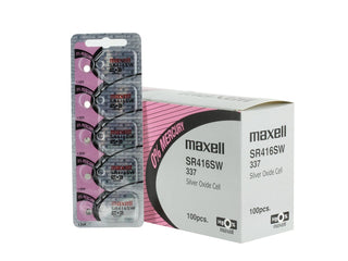 Maxell SR416SW 337 8.3mAh 1.55V Silver Oxide Button Cell Battery - Hologram Packaging - 1 Piece Tear Strip, Sold Individually