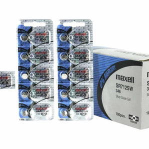 Maxell SR712SW 346 10mAh 1.55V Silver Oxide Button Cell Battery - Hologram Packaging - 1 Piece Tear Strip, Sold Individually