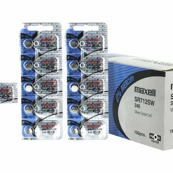 Maxell SR712SW 346 10mAh 1.55V Silver Oxide Button Cell Battery - Hologram Packaging - 1 Piece Tear Strip, Sold Individually