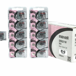 Maxell SR621W 363 23mAh 1.55V Silver Oxide Button Cell Battery - Hologram Packaging - 1 Piece Tear Strip, Sold Individually