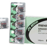 Maxell SR920SW 371 45mAh 1.55V Silver Oxide Button Cell Battery - Hologram Packaging - 1 Piece Tear Strip, Sold Individually