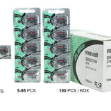 Maxell SR521SW 379 15mAh 1.55V Silver Oxide Button Cell Battery - Hologram Packaging - 1 Piece Tear Strip, Sold Individually
