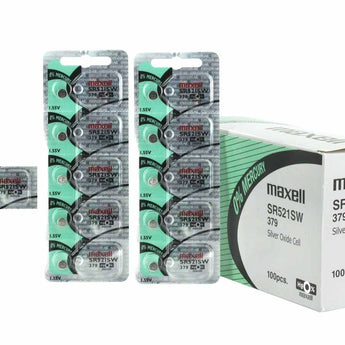 Maxell SR521SW 379 15mAh 1.55V Silver Oxide Button Cell Battery - Hologram Packaging - 1 Piece Tear Strip, Sold Individually
