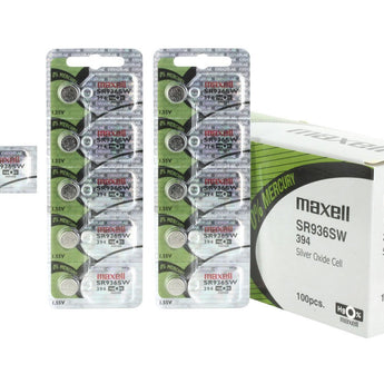 Maxell SR936SW 394 71mAh 1.55V Silver Oxide Button Cell Battery - Hologram Packaging - 1 Piece Tear Strip, Sold Individually