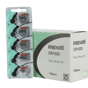 Maxell CR1025 30mAh 3V Lithium Primary (LiMNO2) Coin Cell Battery - 1 Piece Tear Strip, Sold Individually
