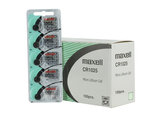 Maxell CR1025 30mAh 3V Lithium Primary (LiMNO2) Coin Cell Battery - 1 Piece Tear Strip, Sold Individually