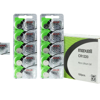 Maxell CR1220 30mAh 3V Lithium Primary (LiMnO2) Coin Cell Battery - Hologram Packaging - 1 Piece Tear Strip, Sold Individually