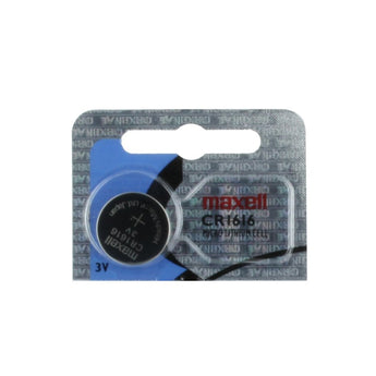 Maxell CR1616 65mAh 3V Lithium Primary (LiMNO2) Coin Cell Battery - Hologram Packaging - 1 Piece Tear Strip, Sold Individually
