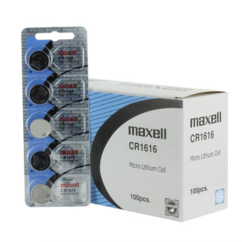 Maxell CR1616 65mAh 3V Lithium Primary (LiMNO2) Coin Cell Battery - Hologram Packaging - 1 Piece Tear Strip, Sold Individually