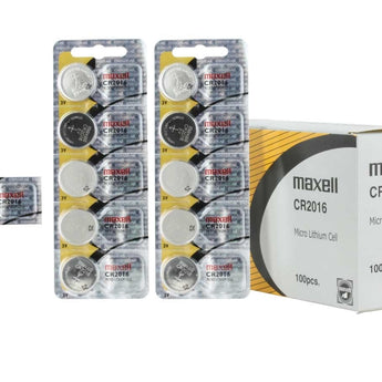 Maxell CR2016 90mAh 3V Lithium Primary (LiMNO2) Coin Cell Battery - Hologram Packaging - 1 Piece Tear Strip, Sold Individually