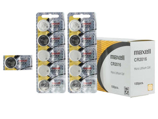 Maxell CR2016 90mAh 3V Lithium Primary (LiMNO2) Coin Cell Battery - Hologram Packaging - 1 Piece Tear Strip, Sold Individually