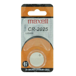 Maxell CR2025 150mAh 3V Lithium Primary (LiMNO2) Coin Cell Battery - Hologram Packaging - 1 Piece Blister Pack