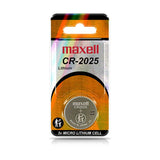 Maxell CR2025 150mAh 3V Lithium Primary (LiMNO2) Coin Cell Battery - Hologram Packaging - 1 Piece Blister Pack