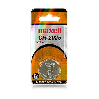 Maxell CR2025 150mAh 3V Lithium Primary (LiMNO2) Coin Cell Battery - Hologram Packaging - 1 Piece Blister Pack
