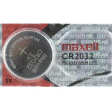 Maxell CR2032 220mAh 3V Lithium Primary (LiMNO2) Coin Cell Battery - Hologram Packaging - 1 Piece Tear Strip, Sold Individually
