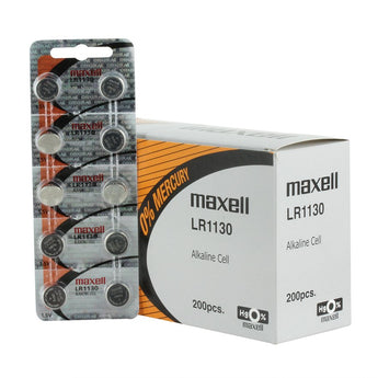 Maxell LR1130 1.5V Alkaline Coin Cell Battery - Hologram Packaging - 1 Piece Tear Strip, Sold Individually