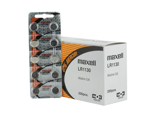 Maxell LR1130 1.5V Alkaline Coin Cell Battery - Hologram Packaging - 1 Piece Tear Strip (Minimum Qty of 2 Pieces)