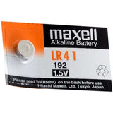 Maxell LR41 Alkaline Coin Cell Battery - 1 Piece Tear Strip