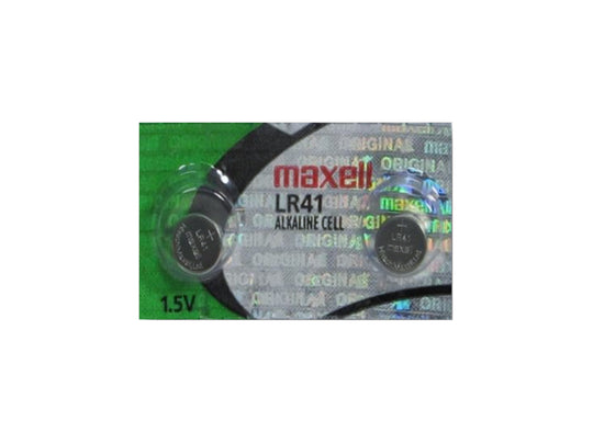 Maxell LR41 1.5V Alkaline Coin Cell Battery (AG3 392 192) - Hologram Packaging - 1 Piece Tear Strip (Minimum Qty of 2 Pieces)