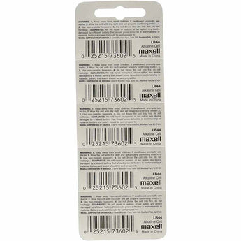Maxell LR44 1.5V Alkaline Coin Cell Battery (A76 76A AG13 L1154 G13 V13GA 357) - Hologram Packaging - 1 Piece Tear Strip (Minimum Qty of 2 pieces)
