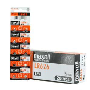 Maxell LR626 Alkaline 1.5V Coin Cell Battery (AG4) - 1 Piece Tear Strip, Sold Individually