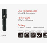 MecArmy MOT10 USB Rechargeable Pocket Powerbank Flashlight - CREE XPL-HI V3 LED - 1000 Lumens - Uses 1 x 18650, 2 x 16340, 2 x 18350, or 2 x CR123A