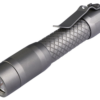 MecArmy PS14 Ti Titanium Neutral, Cool White Dual Color EDC Flashlight - 2 x CREE XPL-HD LEDs - 1200 Lumens - Uses 1 x 14500 (Included) or 1 x AA - Black and Gold or Sandblasted